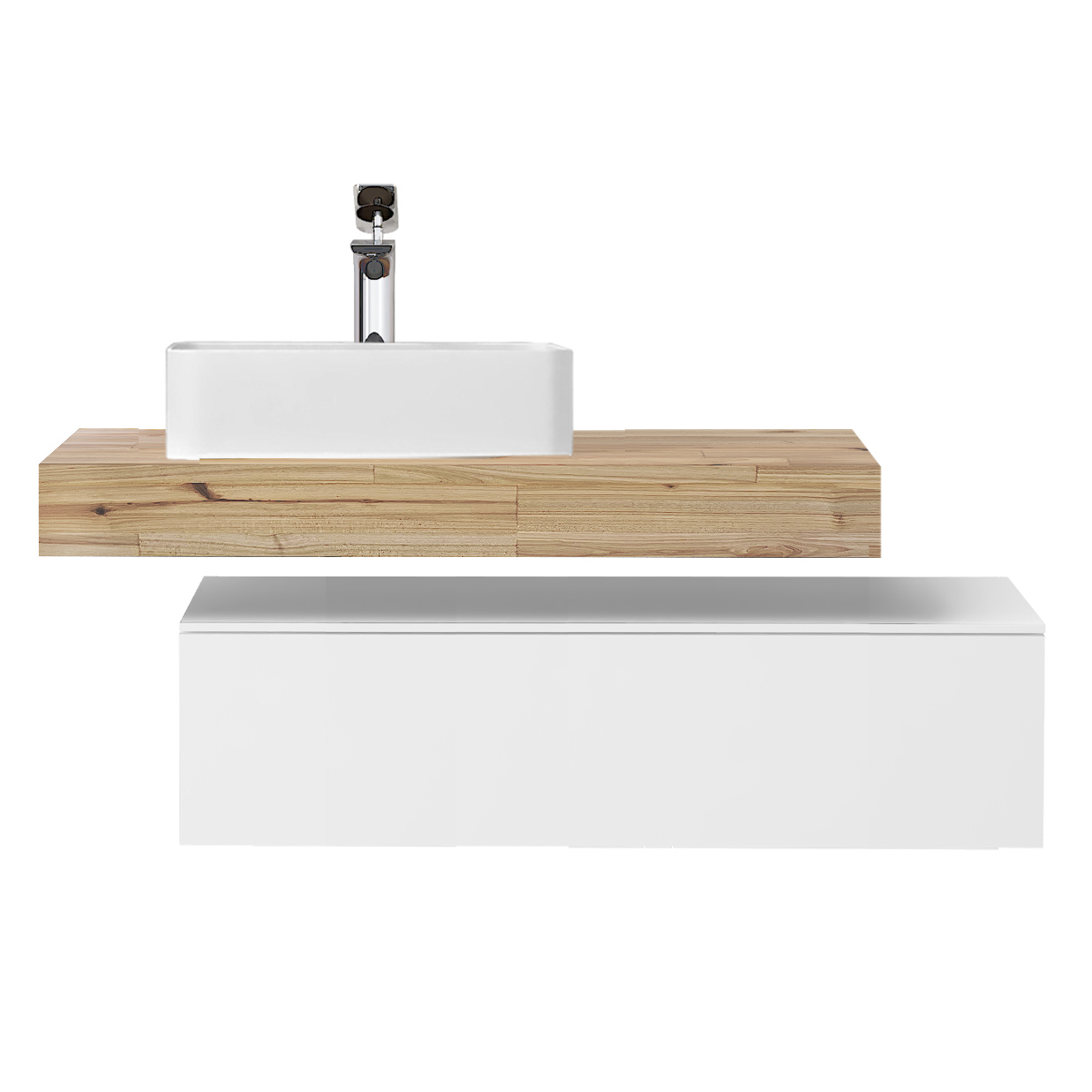 Тумба Modulare 100 подвесная белая