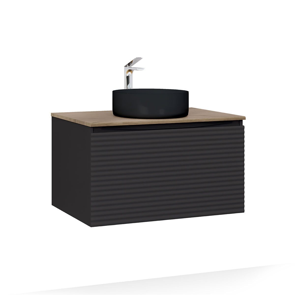 Тумба Cossety 80 подвесная, Антрацит/Дуб Крафт золотой