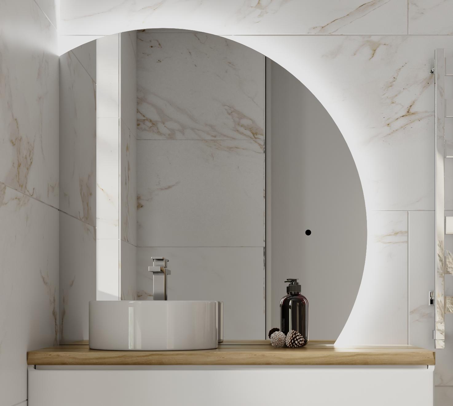 Зеркало Solis new 106 (полукруг) с подсветкой и бесконтактным включателем